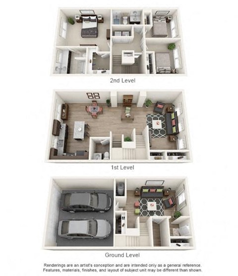 Floor plan for 3 beds, 2.5 baths, 1906 sqft